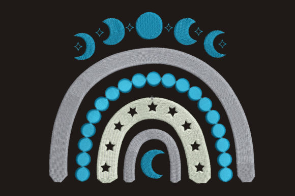 moon embroidery design