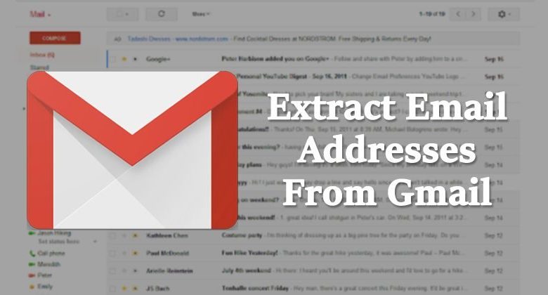 Extract Email Addresses from Gmail